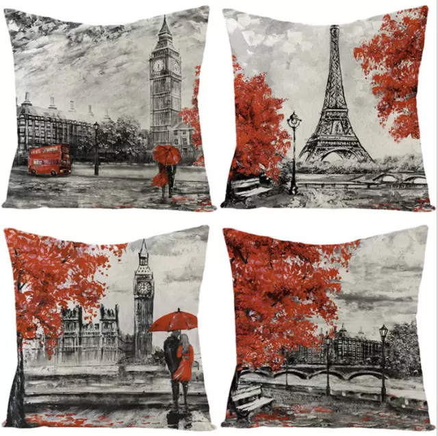 UK 18" CUSHION COVER RETRO VINTAGE MODERN LOVE LONDON NOVELTY Pillow Case