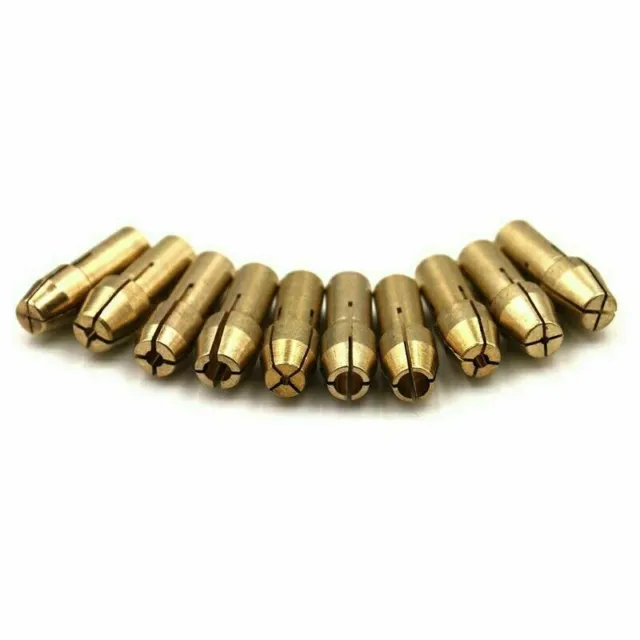 10 x Brass Drill Chuck Collet Bit For Dremel Rotary Tools Adapter 0.5mm-3.2mm 3