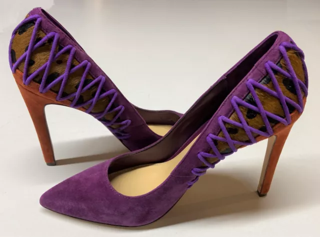 B Brian Atwood Purple Oriel Suede And Calf - Size 8, Purple - New in Box