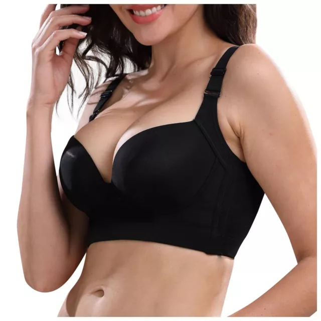 Nakans Back Smoothing Bra, Fashion Deep Cup Bra Hides Back Fat for Women  Push Up