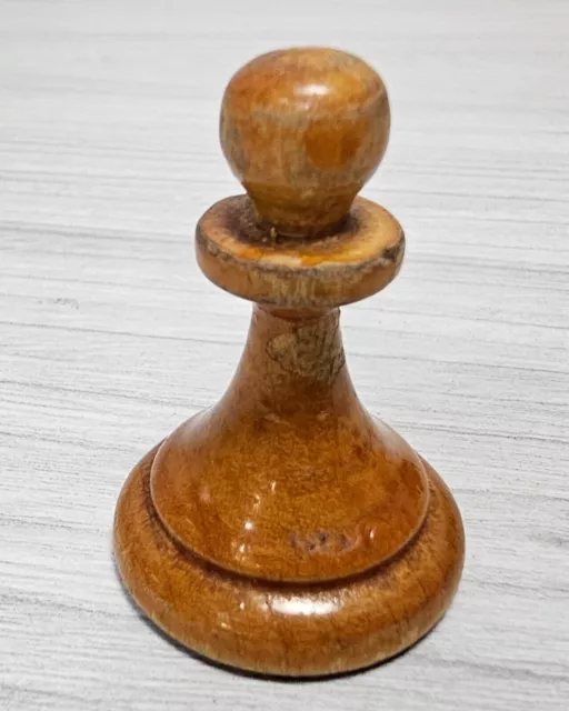 Pieza de ajedrez soviética vintage peón blanco estilo letón madera años 60...