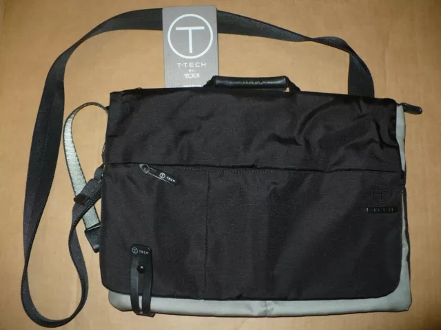 TUMI T-Tech Laptop Messenger Bag Black Gray Nylon