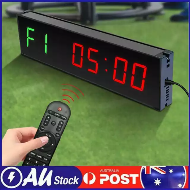 LED Interval Timer Wall Mounted Down/Up Clock Stopwatch for Competition Training