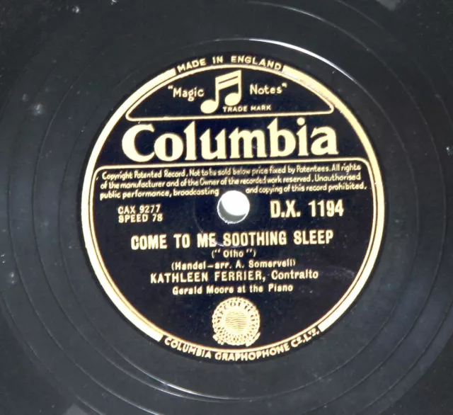 78rpm shellac record Handel Kathleen Ferrier Spring is Coming/Come to me 