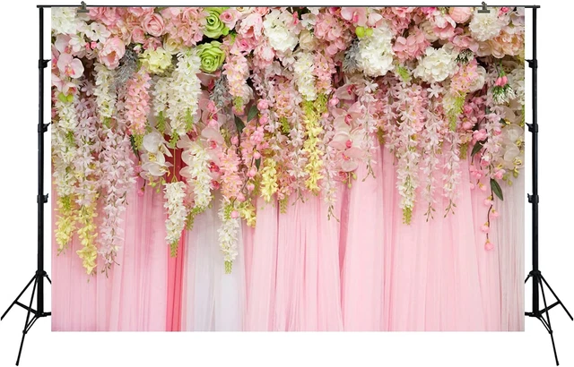 HUAYI 7X5Ft Pink Wisteria Photography Backdrop Wedding Floral Flower Wall Backgr