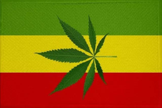 Aufnäher Hanf Cannabis Motiv Nr. 1 Fahne Flagge Aufbügler Patch 9 x 6 cm