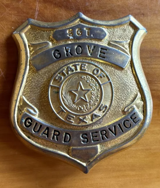 Retired State Of Texas Guard Service Badge Sgt. Grove