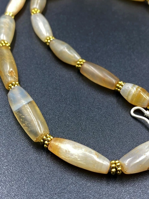 OLD Beads Antique Trade Jewelry Agate Necklace Ancient Antiquities Burmese 5