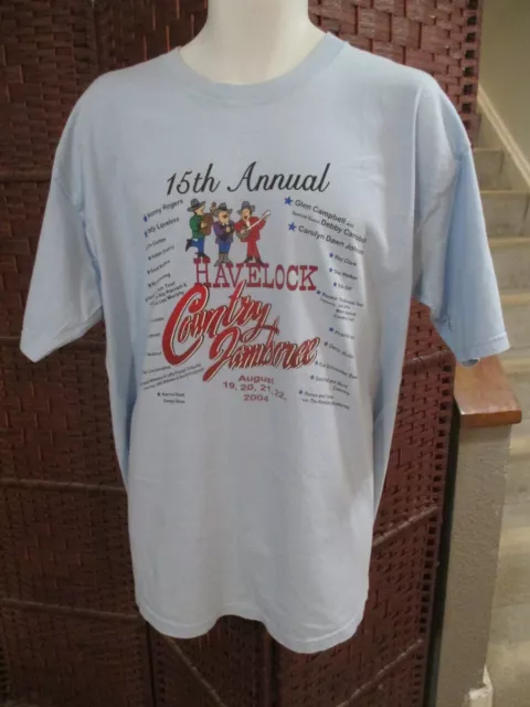Vintage 2004 Havelock Country Music Jamboree Festival T Shirt Kenny Rogers 2000s