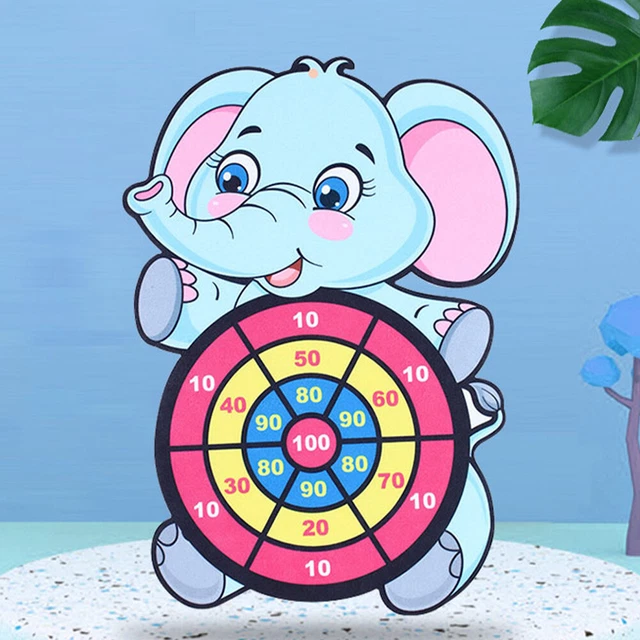 With Sticky Ball Board Game Wall Mounted Cartoon Elephant Early Learning