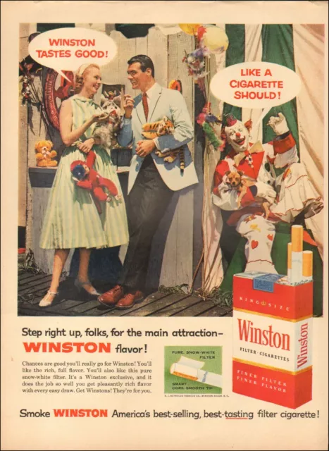 1950's Vintage ad for Winston Retro Fashion Clown Tobacco dress  04/30/22