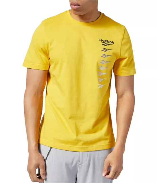 Reebok Mens Logo Graphic T-Shirt, Yellow, Medium