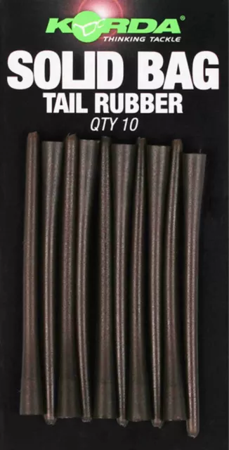 Korda Solid Bag Tail Rubber -Long Stem, Creates Strong Seal, 10 Per Pack