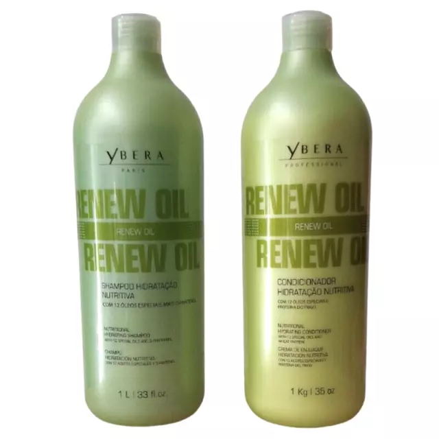 Ybera Renew Oil Kit Shampooing 1 Litre et Après Shampooing 1 KG aux 12 Huiles