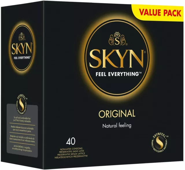 SKYN Original Doux Preservatifs Sans Latex Lot de 40, 1 x 40 Paquet