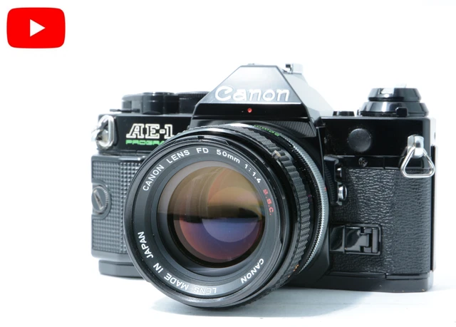 NEAR MINT+++] CANON AE-1P Program Black body New FD NFD 50mm f1.8