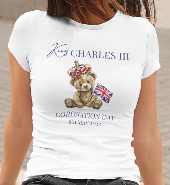 KING CHARLES III Coronation Celebration Union Jack Crown Cotton - Foto 2