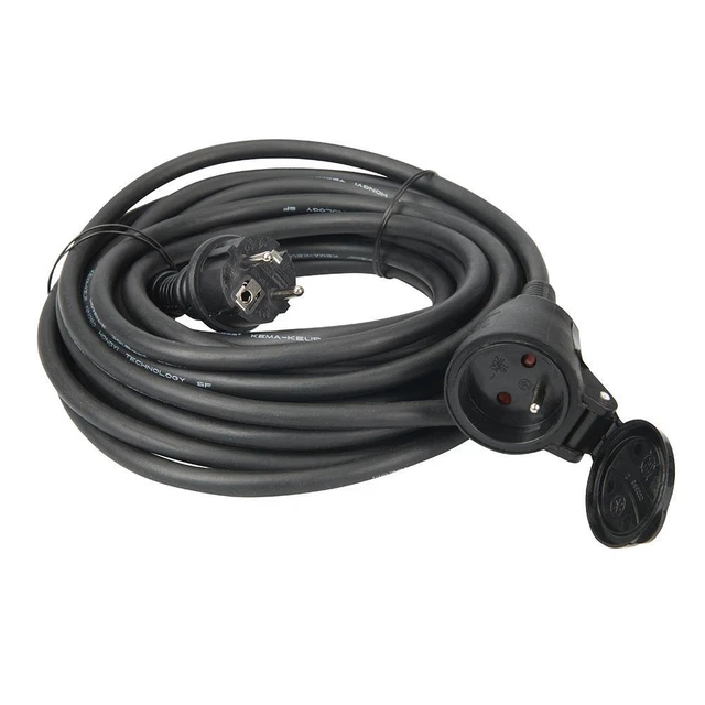 Prolunga elettrica 25m spina schuko 2 poli+terra 16A 250V 1 presa schuko