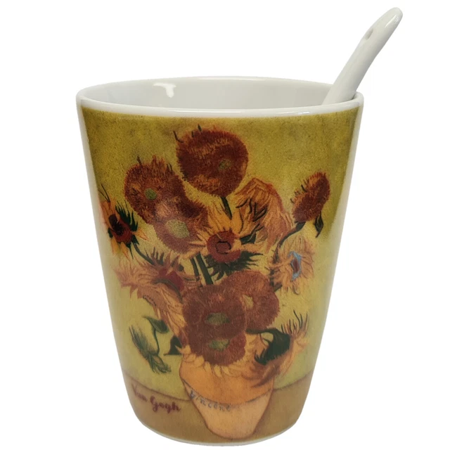Service à Café/thé En Porcelaine - Motifs Tournesols De Van Gogh - État Comme Neuf - Marque Atlas