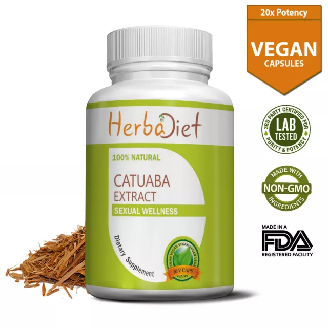 Catuaba Bark Extract Capsules 10:1 POWERFUL Quality Aphrodisiac Male Booster