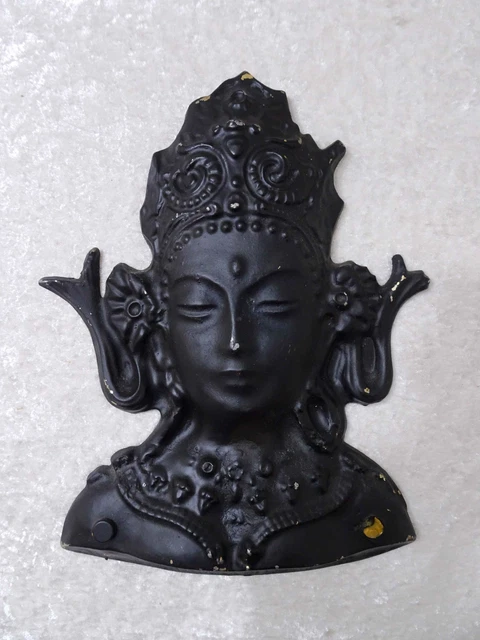 Schweres Metallrelief Gottheit Thailand ?? - Vintage-Stil Antik-Design - 5,1 kg