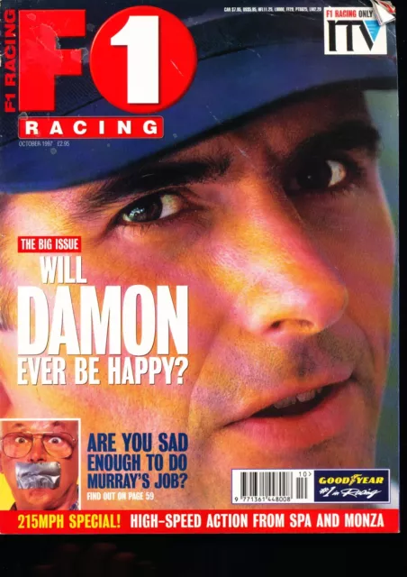 F1 Racing Magazine October 1997 Damon Hill Murray Walker Jean Alesi Vittorio Bra