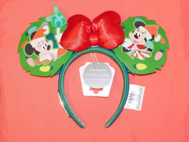 Disney Parks 2023 Christmas Mickey & Minnie Mouse Ear Headband Loungefly NEW