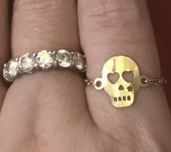 $625 Alexander McQueen Scull 18k Gold - Women Ring Sz 6.25/7 $625 Alexander McQueen Scull 18k Gold - Women Ring Sz 6.25/7