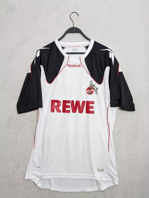 1. Camiseta deportiva FC Colonia XL 2010-11 Rewe Away blanca para hombre Reebok Bundesliga