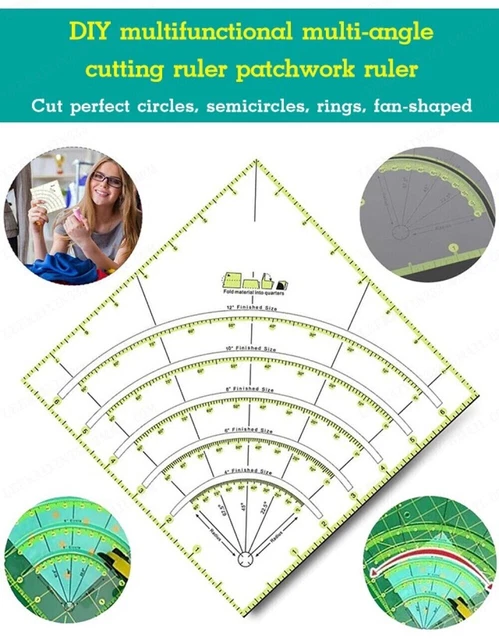 MultiPurpose Cutting Ruler Acrylic Sewing Tool MultiAngle Quilting Cutting Ruler