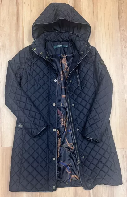 Lauren Ralph Lauren Women’s Size XS Black Hooded(removable) Lined Quilted Coat