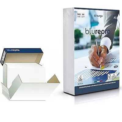 Burgo Risma Carta Repro Blu A5 80 gr. da 500 fogli Per stampanti,  fotocopiatrici