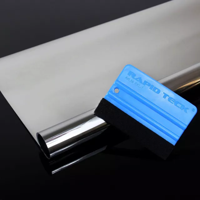 (6,59€/m2) 2m x 0,91m film miroir argent film fenêtre film protection visuelle + RAKEL