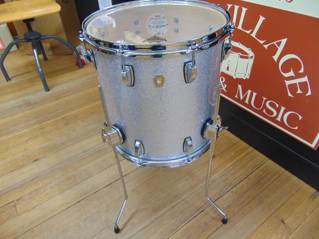 Ludwig Classic Maple Floor Tom 14 x 14 Silver Sparkle Clean!