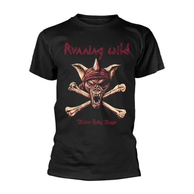 RUNNING WILD - UNDER JOLLY ROGER (CROSSBONES) BLACK T-Shirt Medium