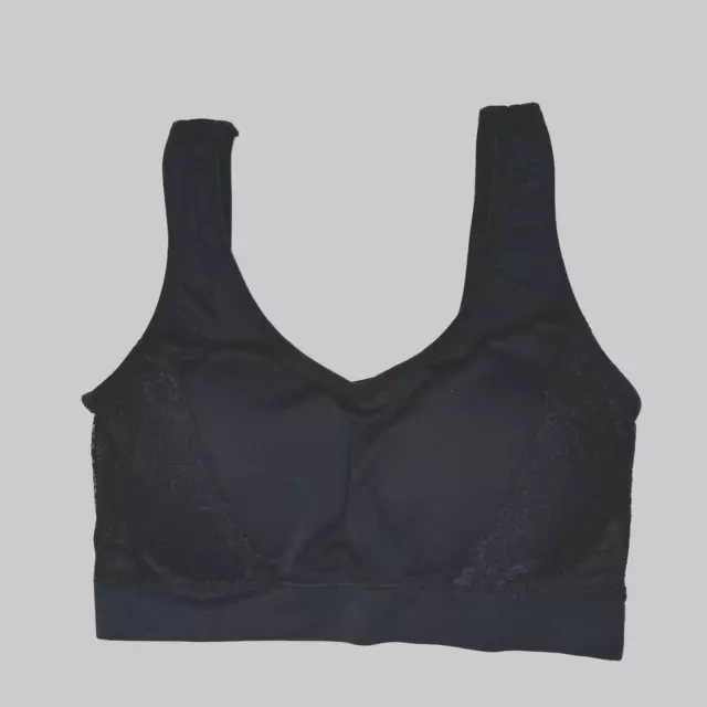 DELTA BURKE WOMENS Plus Size 2X Seamless Tagless Comfort Bra Black