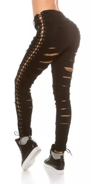 Pantaloni neri strappati donna 2025