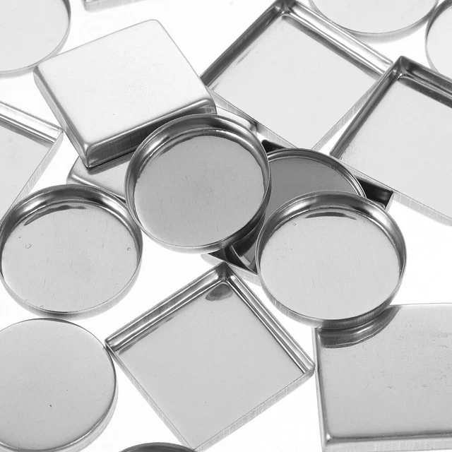 56 Stück Aluminium Lidschattenpfannen 26x26mm - Leere Make-up Behälter