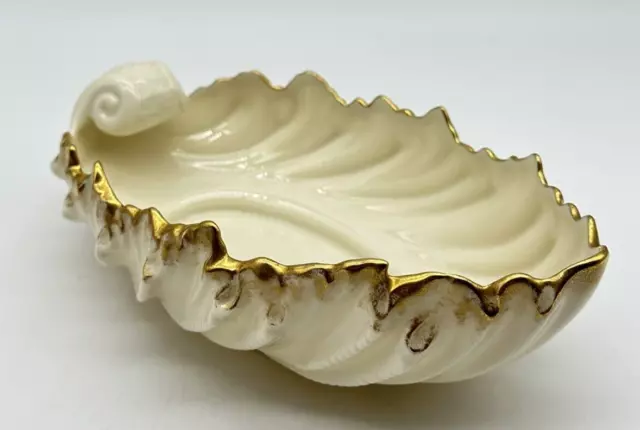 Lenox Acanthus Leaf Dish Vintage Gold Rimmed Serving Dish 9"