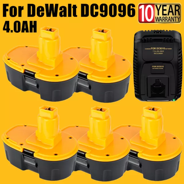 4000mAh For DeWalt 18V XRP Battery/Charger DC9096S DC9096-2 DC9096 DC9098 DC9099