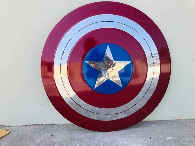 Middeleeuwse Captain America Shield Metal Prop Replica Captain America's Shield Metal 1:1, MCU Captain America Shield Movie Prop Replica, Captain America Cosplay, De kapitein Steven Rogers