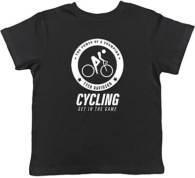 Personalised la potenza di un campione ciclismo Sport Bambini Ragazzi T-Shirt Regalo Ragazze