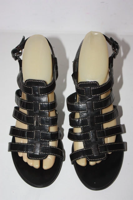 Sandales Emilio Pucci - Lanières Dorées Sur Fond Noir - Talons Hauts 10 Cm - Taille 37.5 - Occasion TBE