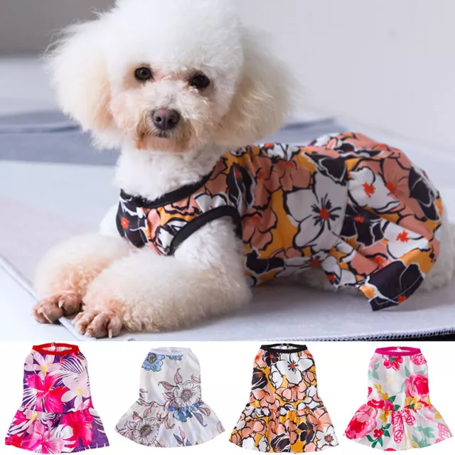 Pet Dog Dress Skirt Floral Vest Dress Puppy For Small Dogs Chihuahua Clothes New