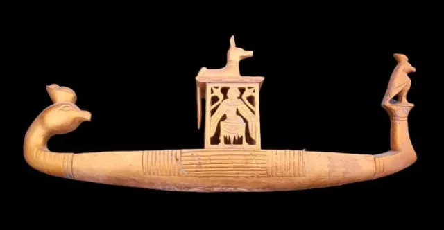 funerary Boat made of wood the God Anubis from Rare Ancient Egyptian Antiques BC