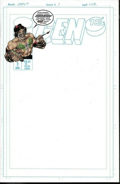 Gen 13 #1 VARIANT M BLANK DRAW IT YOURSELF BLANK Gen13 J.Scott Campbell NM 1995