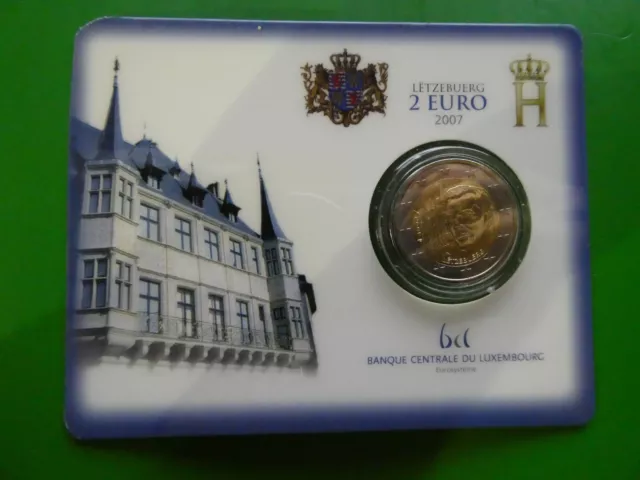 Luxemburg, 2 Euro, 2007, Le Palais Grand-Ducal à Luxembourg, Coincard