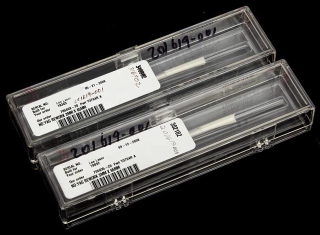 Lot 2 Northrop Grumman ND:YAG REWORK 3mm x 65mm Laser Pump Lamp Crystal Rod