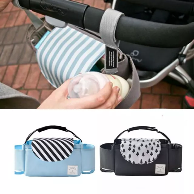 Baby Stroller Buggy Bag Pram Pushchair Organiser Storage Bottle Holder Mummy Bag