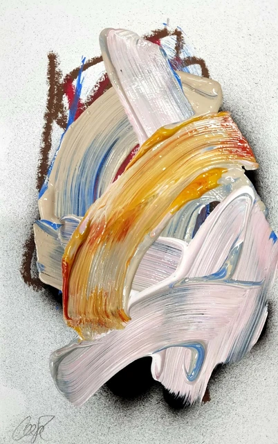 Corbellic Abstract Expressive 9X6 Clean Red Acrylic Strong Stroke Wall Mount Art